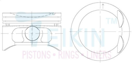 Поршни Nub,Leg,Lac,Tac.(2l) рем.+0.5 + пальцы d86.5 TEIKIN 39229-050