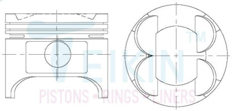 Поршни стандарт (STD) (к-кт на мотор) Mazda 2.0 (FE) TEIKIN 42193STD