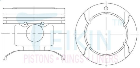 Поршень із пальцем STD (к-кт на двигун) B3-III TEIKIN 42217-STD