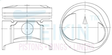 Поршни ремонт (+1.00мм) (к-кт на мотор) Mitsubishi 4G37 TEIKIN 43219100