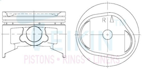 Поршни ремонт (+0.25мм) (к-кт на мотор) Mitsubishi 6G72 New TEIKIN 43220025
