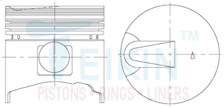 Поршни стандартные (к-кт на мотор) Mitsubishi 4D65T OLD TEIKIN 43241ASTD