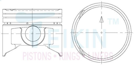 Поршни ремонт (+1.00мм) (к-кт на мотор) Mitsubishi 4G63N TEIKIN 43279100