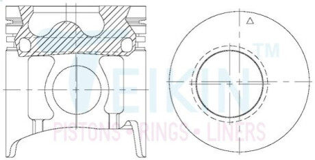 Поршни +0.50mm (к-кт на мотор) Mitsubishi 4D34T, Hyundai HD 3.9L D4DB TEIKIN 43293AG050