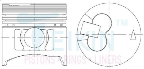 Поршни ремонт (+1.00мм) (к-кт на мотор) Mitsubishi 4D56-T LATE-II TEIKIN 43661100