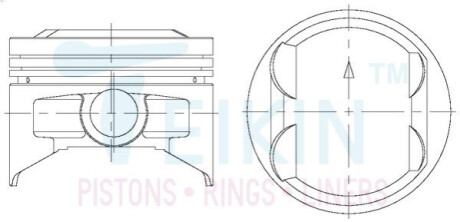 Поршень із пальцем (к-кт на двигун) 4G92S, TEIKIN 43671-100