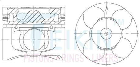 Поршни +0.25mm Alfin Gallery (к-кт на мотор) 4D56T Mitsubishi L200/Pajero Sport TEIKIN 43678AG025