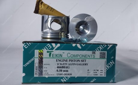 Поршень с пальцем (комплект на двигатель) Toyota 1CD-FTV Alfin Gallery TEIKIN 46680AG050 (фото 1)