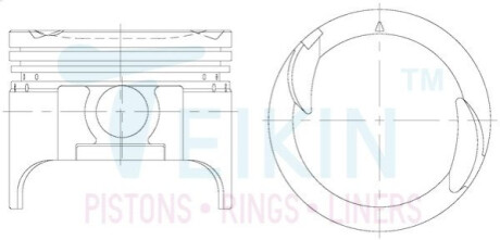 Поршень із пальцем +1.00мм (к-кт на двигун) F8C (DAE) TEIKIN 49104-100