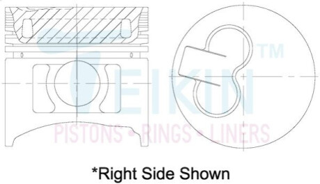 Поршни +1.00mm(к-кт на мотор) D4BH Galloper, H100,H1,Pregio,K2500 TEIKIN 51606AG100