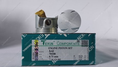 Поршень із пальцем (к-кт на двигун) Renault 1.4 (K4J), TEIKIN 70108-075 (фото 1)