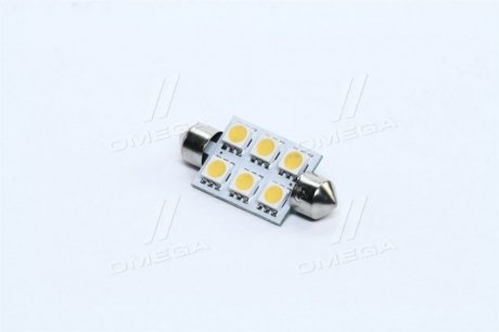 Лампа LED Софитные C5W 24V T11x39-S8.5 (6 SMD size5050) WARM WHITE <> TEMPEST Tmp-15T11-24V