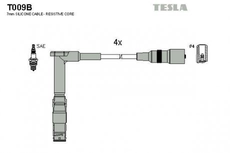 Провода высоковольтные - TESLA T009B