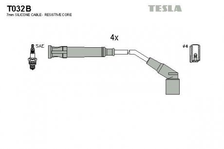 Провод высокого напряжения TESLA T032B (фото 1)