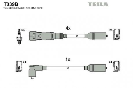 Провода высоковольтные - TESLA T039B