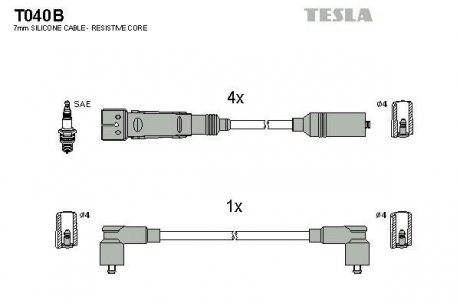 Провода высоковольтные - (443998031) TESLA T040B