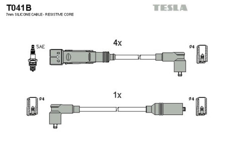 Провода высоковольтные - (32905041) TESLA T041B