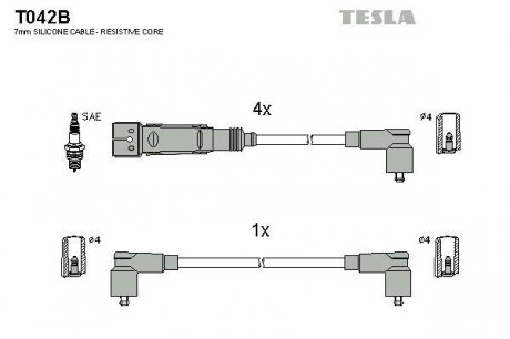 Провода высоковольтные - (32905430) TESLA T042B (фото 1)