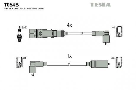 Провода высоковольтные - (25998031) TESLA T054B (фото 1)