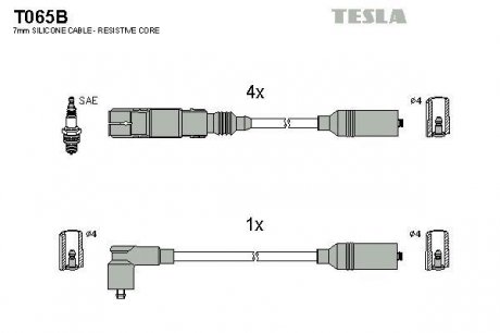 Провода высоковольтные - (037905483C) TESLA T065B (фото 1)