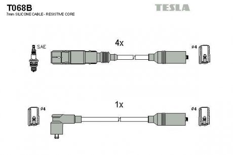 Провода высоковольтные - (N10243611 / N10204402) TESLA T068B (фото 1)