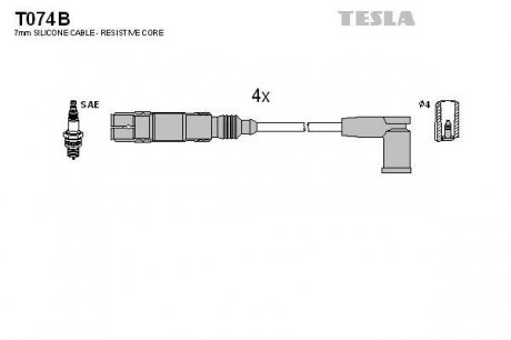 Провода высоковольтные - (030905409C) TESLA T074B (фото 1)