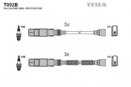 Комплект кабелів високовольтних TESLA T092B