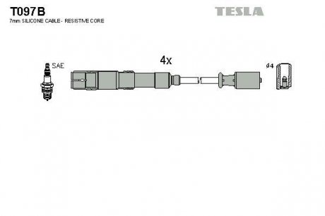 Провода высоковольтные - TESLA T097B (фото 1)