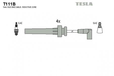 Провода высоковольтные - (4773841) TESLA T111B (фото 1)