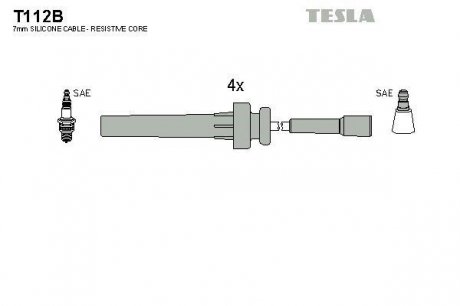 Провода высоковольтные - (4883233AB / SPW08394AA / MD338624) TESLA T112B (фото 1)