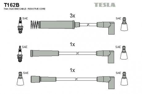 Провода высоковольтные - (1612542 / 1612539 / 1612524) TESLA T162B (фото 1)