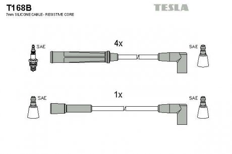 Провода высоковольтные - (90008241 / 1612459) TESLA T168B (фото 1)