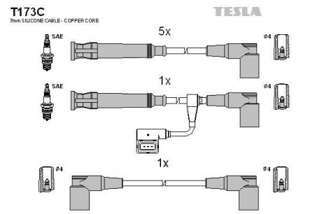 Провод высокого напряжения TESLA T173C