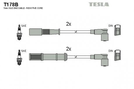 Провода высоковольтные - (46749624) TESLA T178B (фото 1)