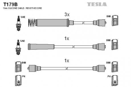 Провода высоковольтные - (90295494 / 1612474) TESLA T179B (фото 1)