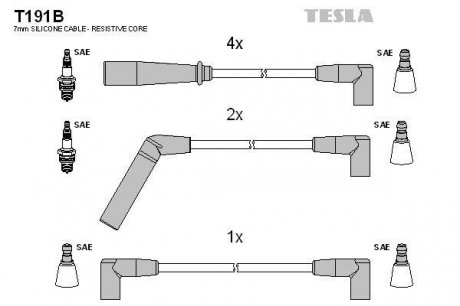 Провода высоковольтные - (83507178 / 05017059AA) TESLA T191B (фото 1)