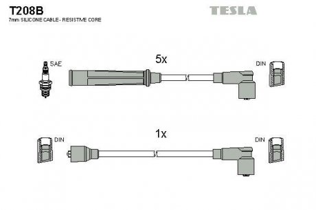 Провода высоковольтные - (35998031) TESLA T208B