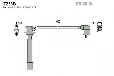 Провода высоковольтные - (OK30F18140 / OK30E18140 / 274002X190) TESLA T236B (фото 1)