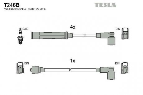 Провода высоковольтные - TESLA T246B