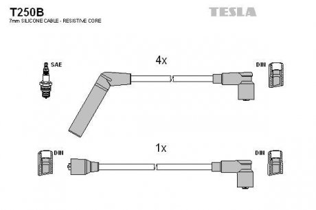 Провода высоковольтные - (MD997424 / MD997423 / MD997315) TESLA T250B (фото 1)