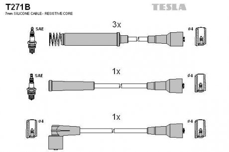 Провода высоковольтные - (1612537 / 1612500 / 1612499) TESLA T271B