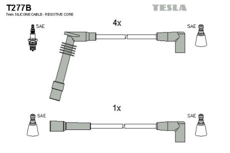 Провода высоковольтные - (1612609) TESLA T277B