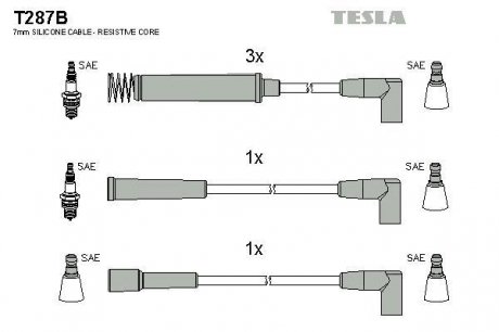 Провода высоковольтные - (1612479E) TESLA T287B (фото 1)