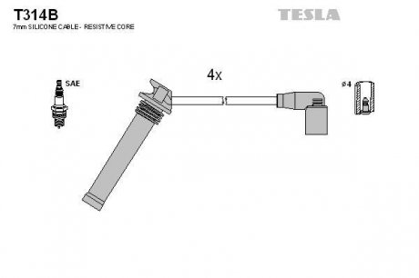 Провода высоковольтные - (A113707130GA) TESLA T314B (фото 1)