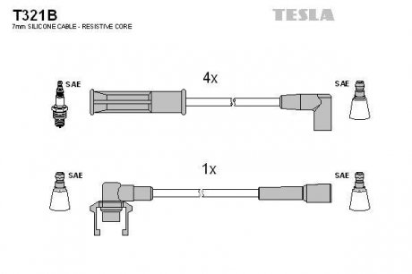 Провода высоковольтные - (7700742835) TESLA T321B (фото 1)