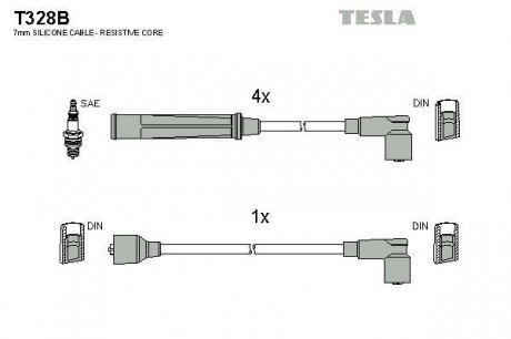 Провода высоковольтные - TESLA T328B (фото 1)