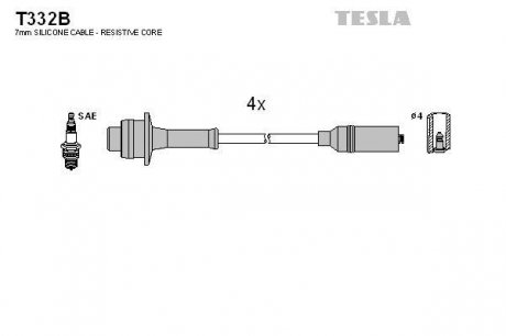 Провода высоковольтные - (3707210E07) TESLA T332B (фото 1)
