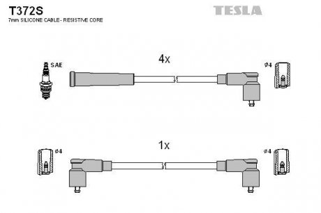 Провода высоковольтные - (007901726S) TESLA T372S (фото 1)