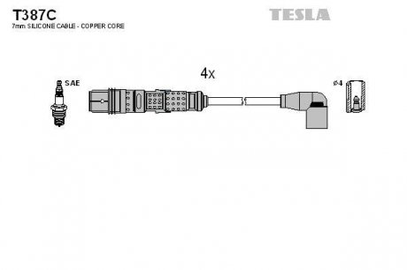 Провода высоковольтные - (032905430N / 032905430M / 032905430L) TESLA T387C (фото 1)