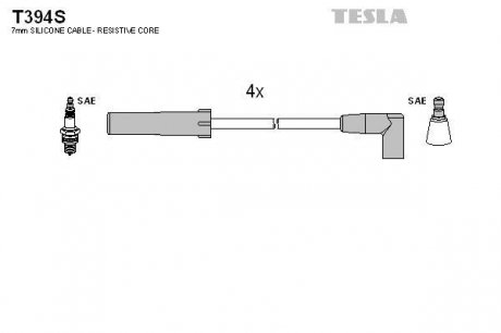 Провода высоковольтные - TESLA T394S (фото 1)